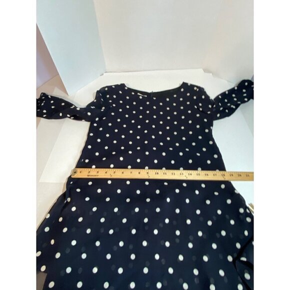Jones New York Navy Blue & White Polka Dot Ruffle Tiered Dress Women’s Size 6 - Picture 9 of 11